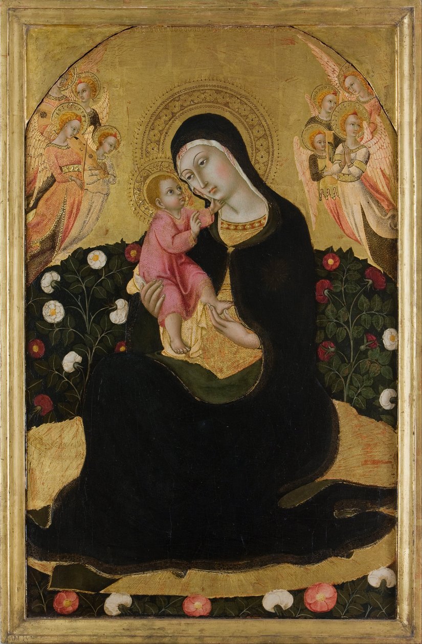 Jomfruen og barnet med engle Madonna af ydmyghed, midten af det 15. århundrede. af Sano di Pietro