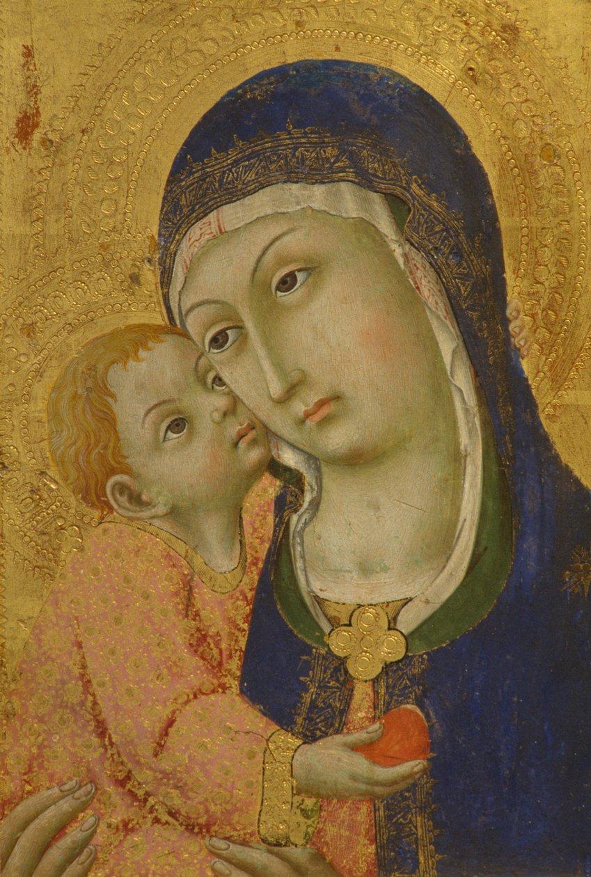 Madonna med barn, af Sano Di Pietro (1406-1481) af Sano di also Ansano di Pietro di Mencio Pietro