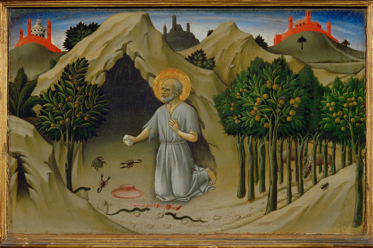 Sankt Hieronymus angrende ... af Sano di also Ansano di Pietro di Mencio Pietro