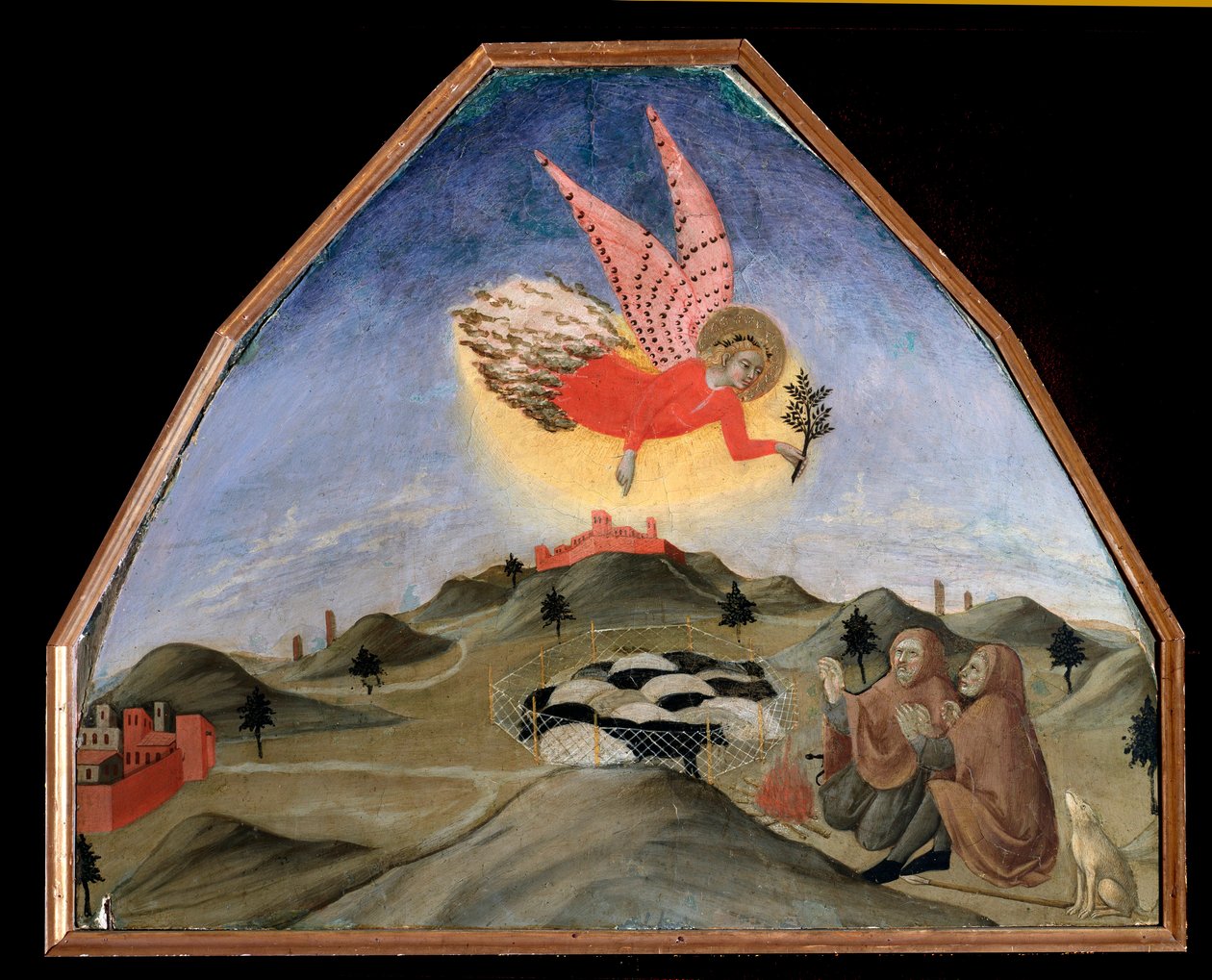 Bebudelsen til hyrderne - Maleri af Sano di also Ansano di Pietro di Mencio Pietro