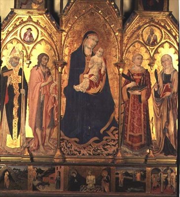 Madonnaen og barnet af Sano di also Ansano di Pietro di Mencio Pietro