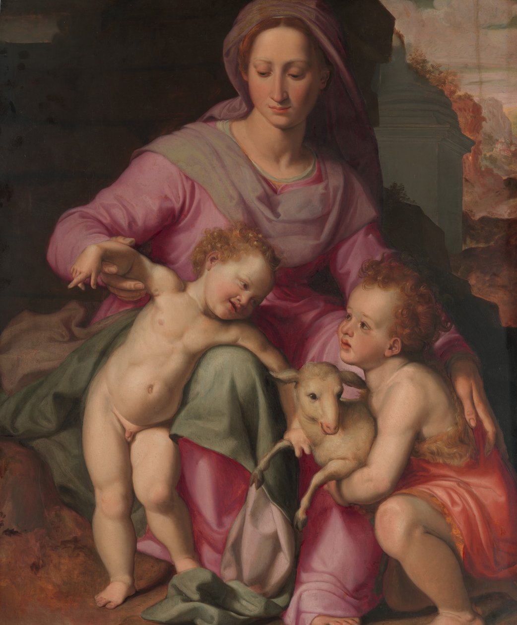 Madonna og barn med spædbarnet Sankt Johannes Døberen, begyndelsen af 1570