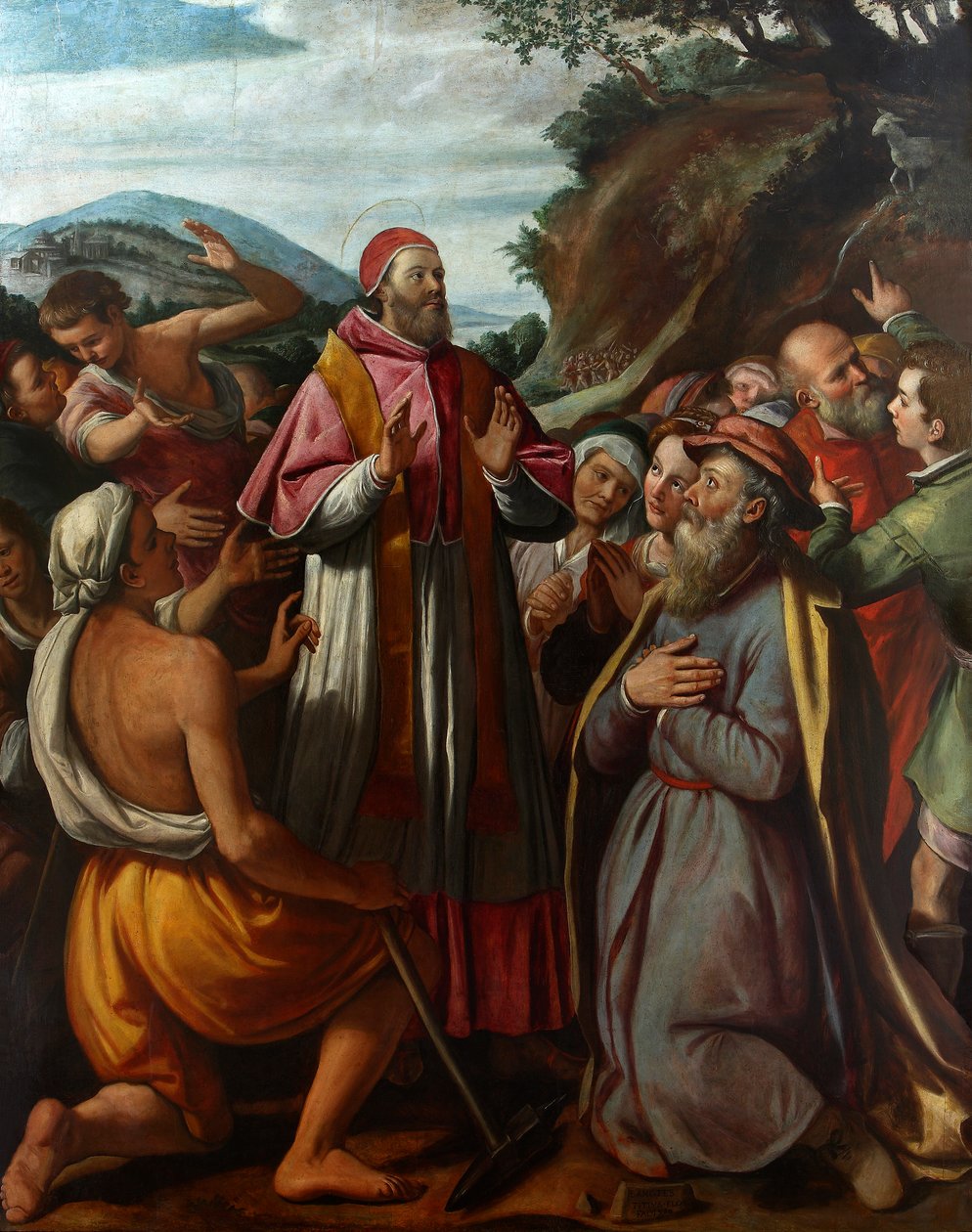 Sankt Pave Clemens I, omgivet af troende, 1592. af Santi di Tito