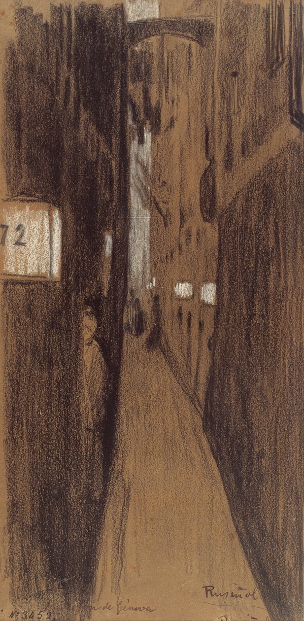 Alley i Genova af Santiago Rusiñol