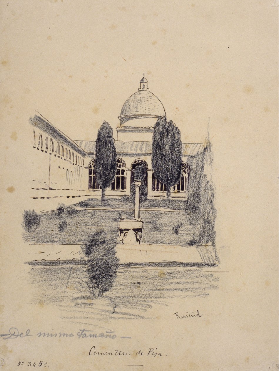 Pisa kirkegård af Santiago Rusiñol