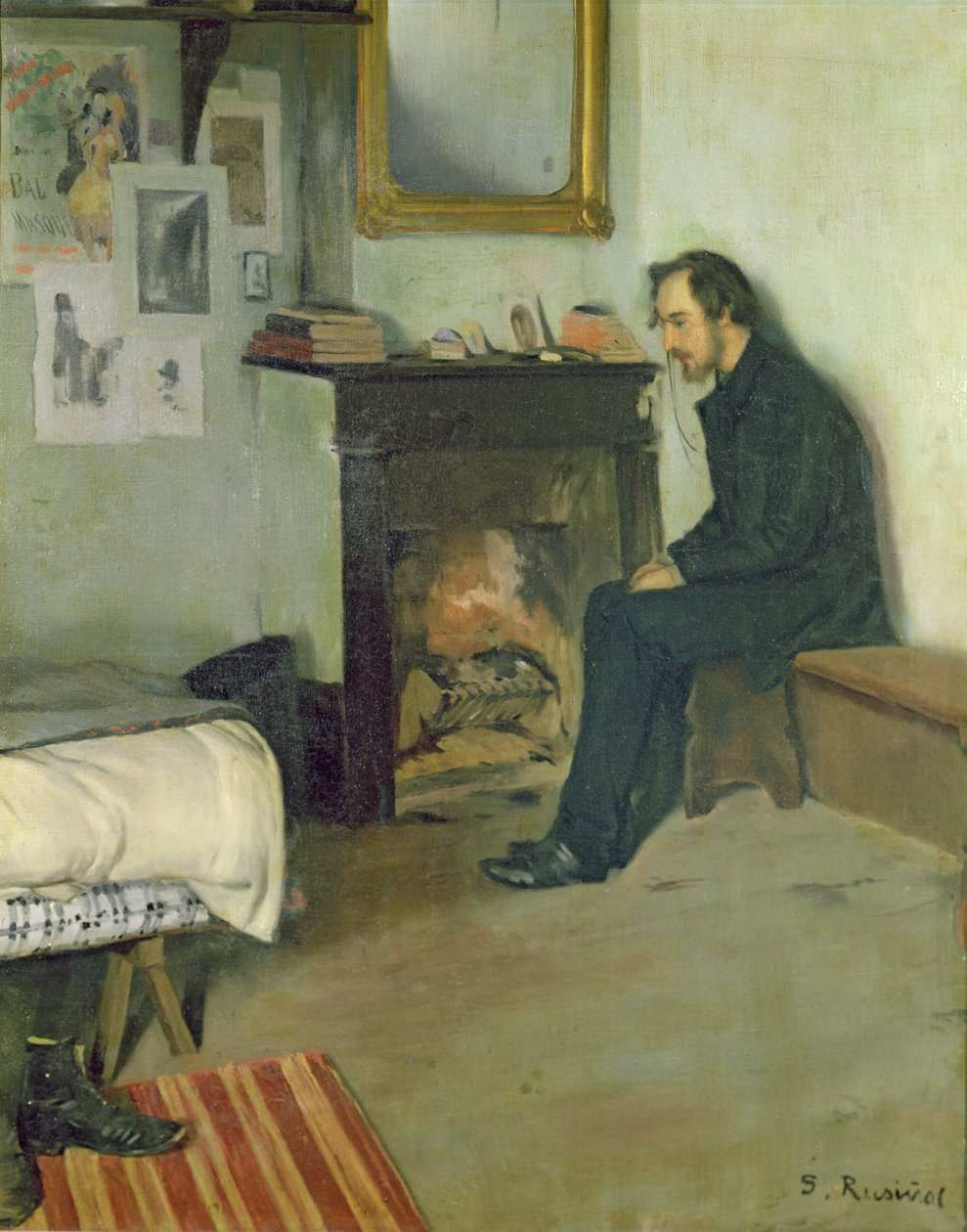 Bohemen (portræt af Erik Satie i hans atelier i Montmartre), 1891 af Santiago Rusiñol