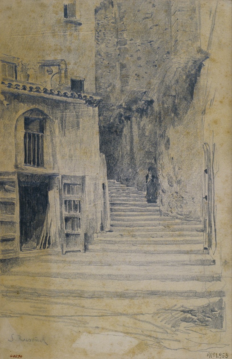 Village Street. Granada af Santiago Rusiñol
