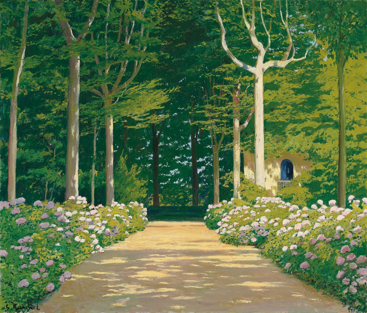 Hortensia på en havesti, 1929 af Santiago Rusinol i Prats
