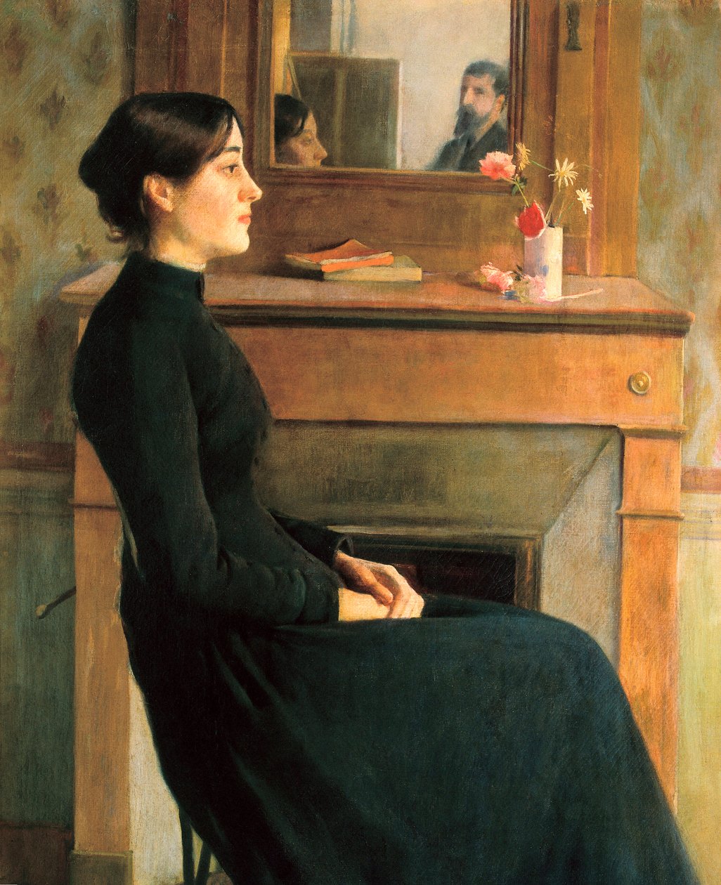 Portræt af en kvinde, maleri af Santiago Rusinol y Prats af Santiago Rusinol i Prats