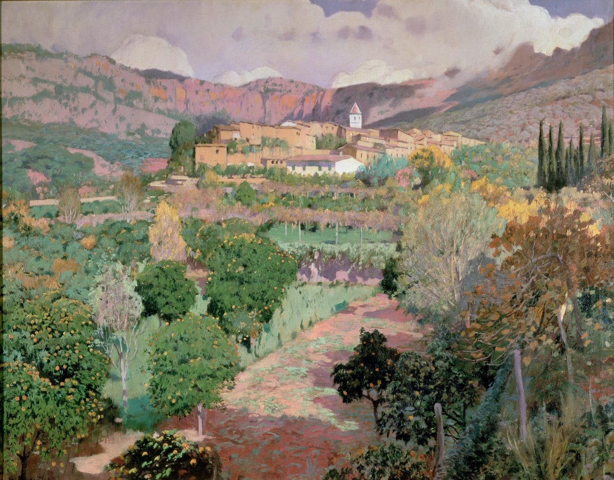 Soller, Mallorca (olie på lærred) af Santiago Rusinol i Prats