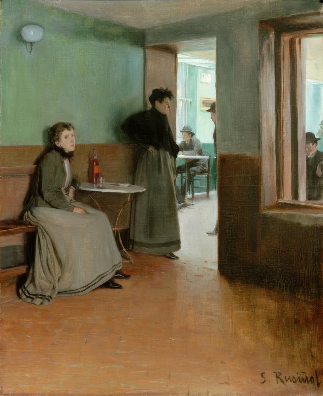 Akvarium (inde i en café) af Santiago Rusiñol