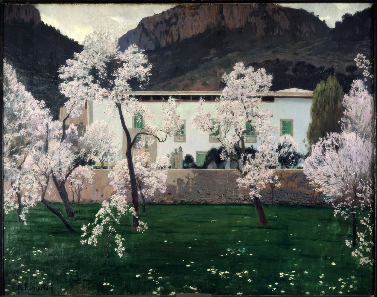 Blomstrende mandeltræer af Santiago Rusiñol