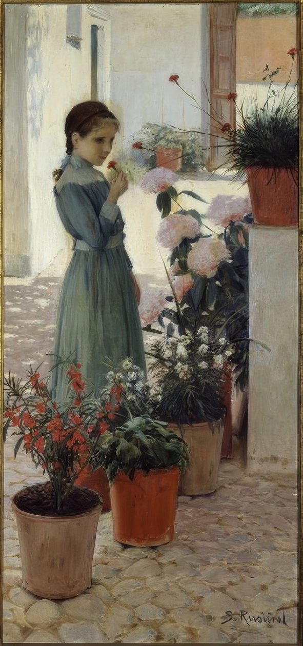 Blomst. Pigen med nelliken af Santiago Rusiñol