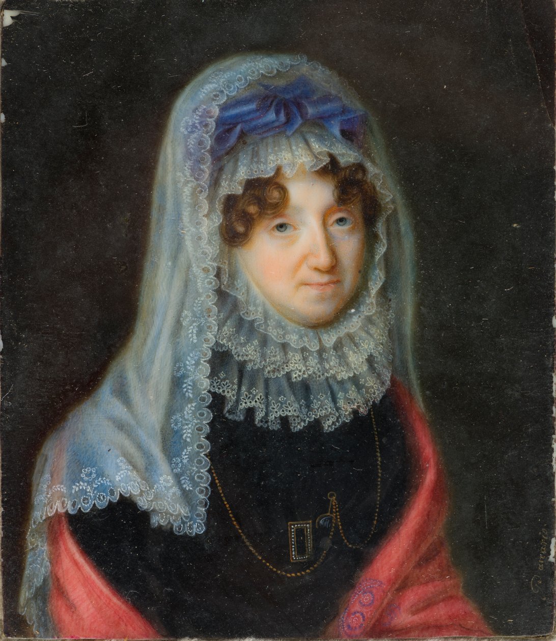 Portræt af Lucy Byng, enkegrevinde af Bradford (1766-1844), ca. 1806-44 (olie på lærred) af Santo Panario