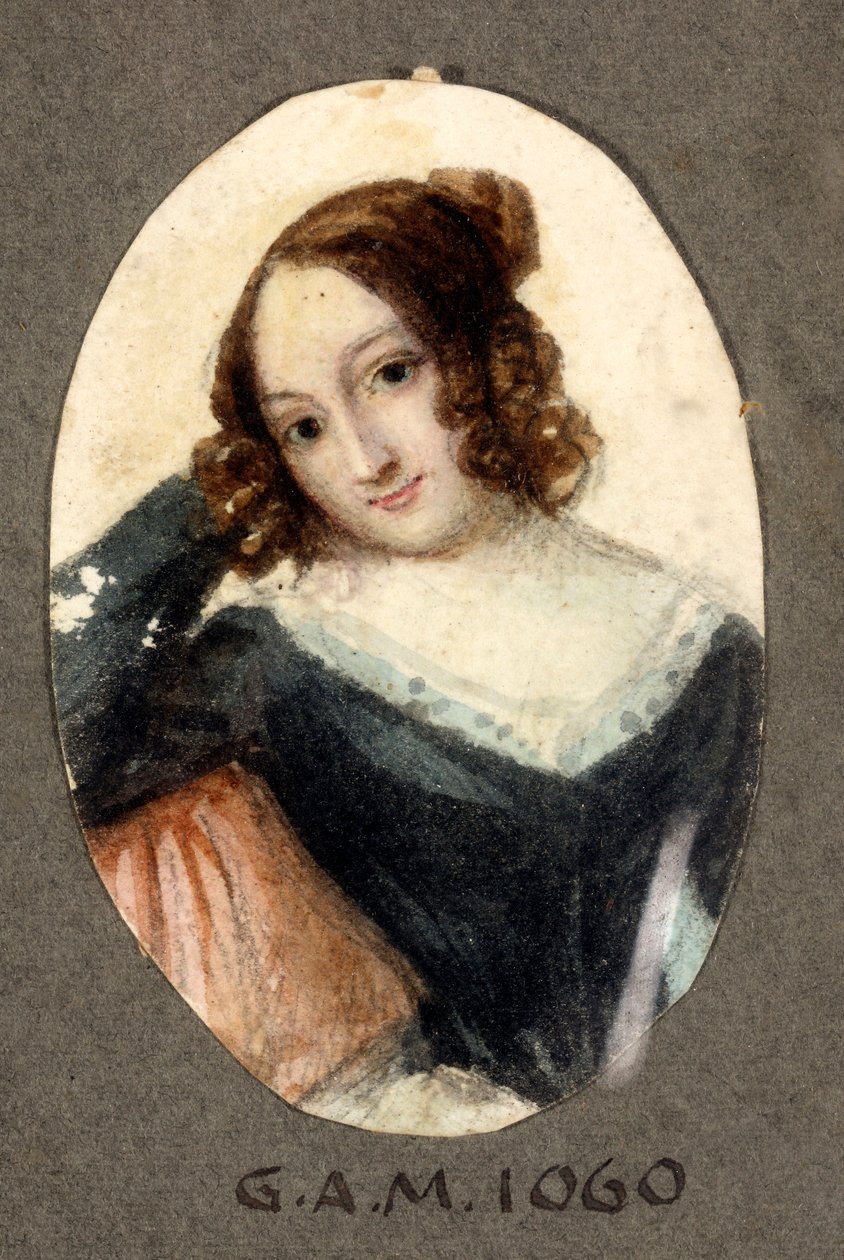 Ung pige med et spionsmil Maleri af Santo Panario (1786-1871) 1800-tallets gener, Galleria d