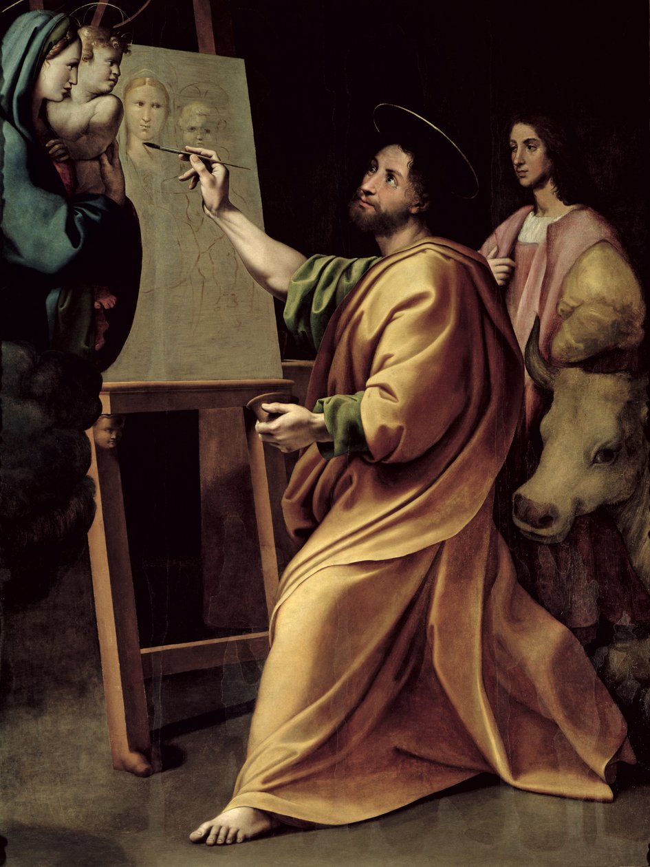 Sankt Lukas maler jomfruen af Raffaello Sanzio Raphael