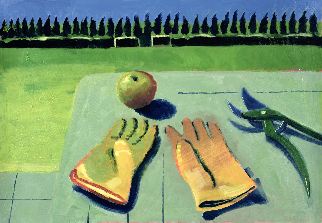 En dag i en frugtplantage (olie på kort) af Sara Hayward