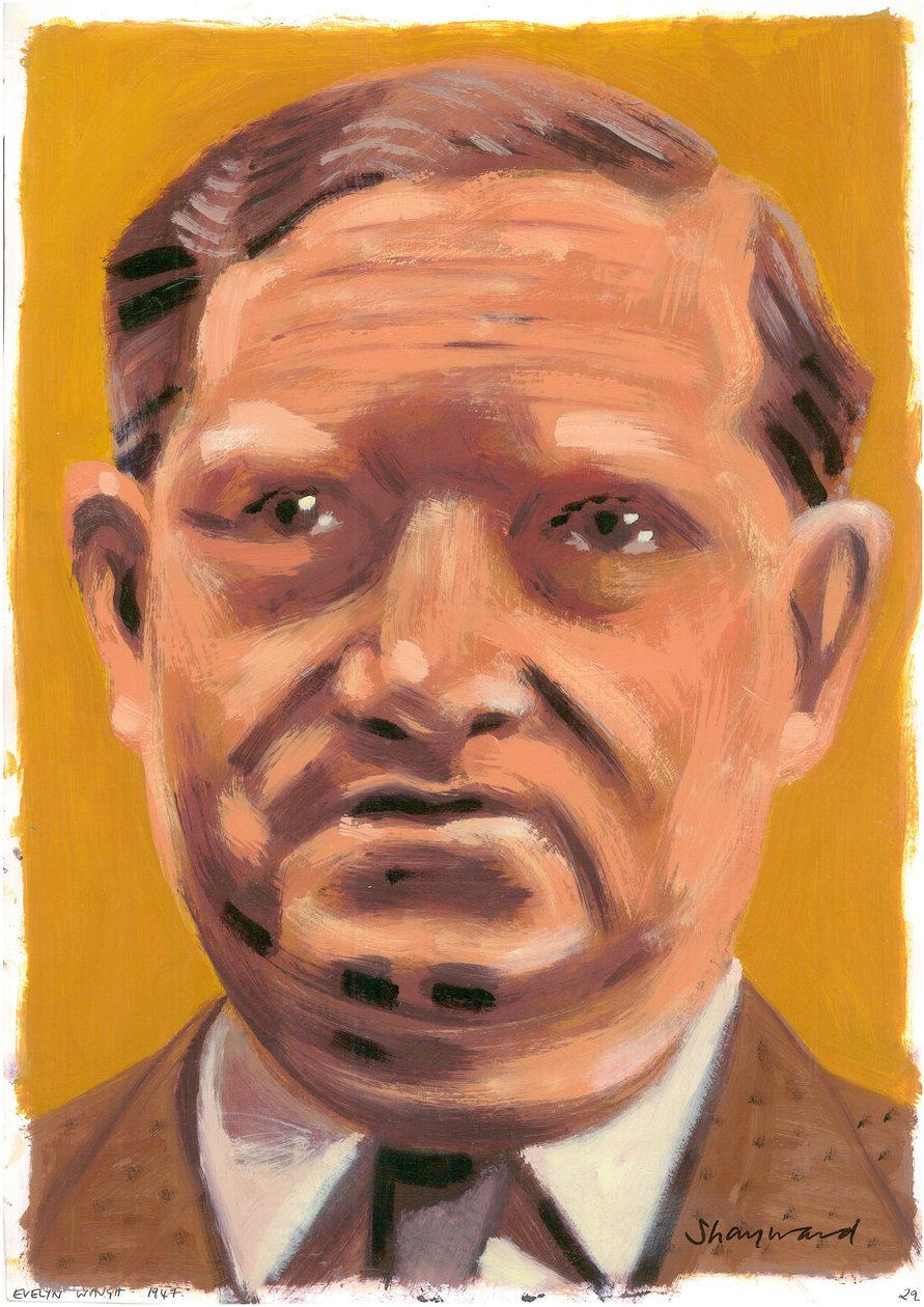 Evelyn Waugh, 2008 (olie på papir) af Sara Hayward