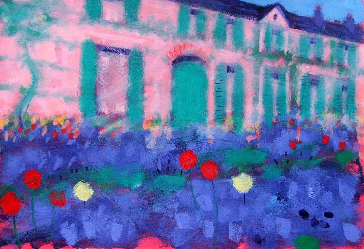 Giverny (akryl på tavle) af Sara Hayward