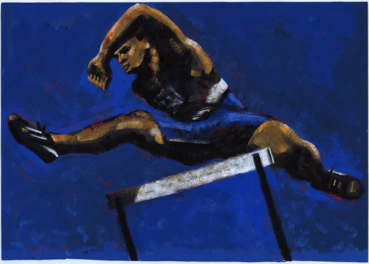Hurdler, 2009 (akryl) af Sara Hayward