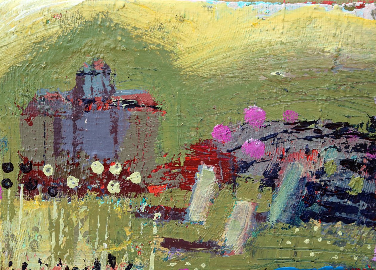 Iona landscape II, 2019 (akryl på lærred) af Sara Hayward