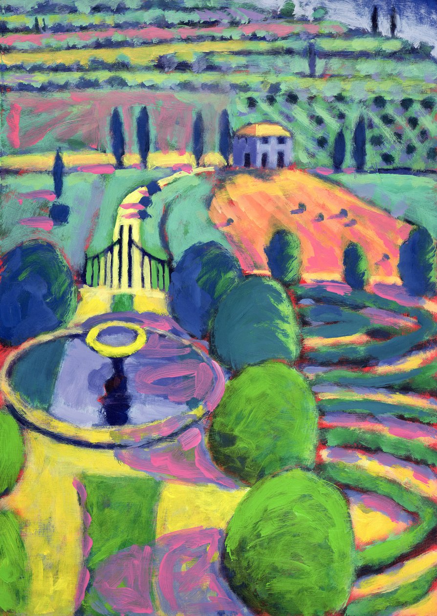 Italian Garden (olie på kort) af Sara Hayward