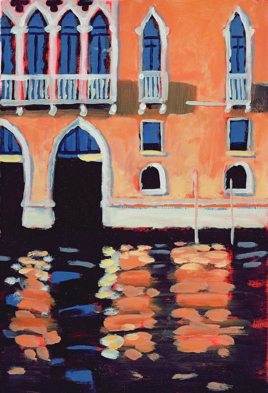 Palazzo, Venedig (olie på kort) af Sara Hayward