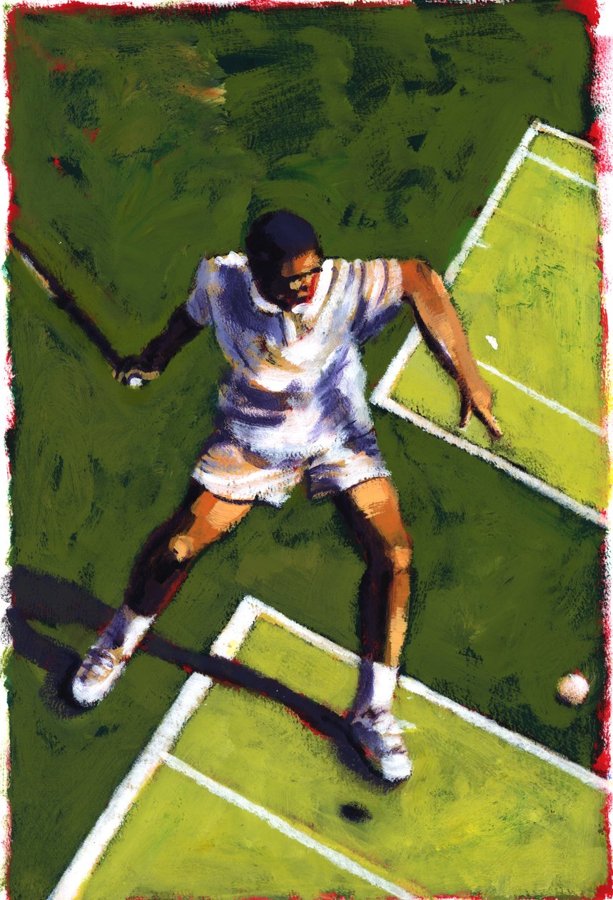 Tennisspiller, 2009 (akryl) af Sara Hayward