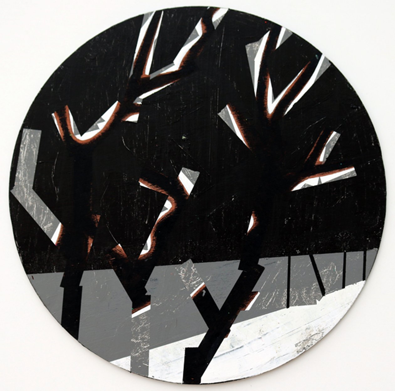 Twixt Heaven and Earth I-N (akryl på cirkulær plade) af Sara Hayward