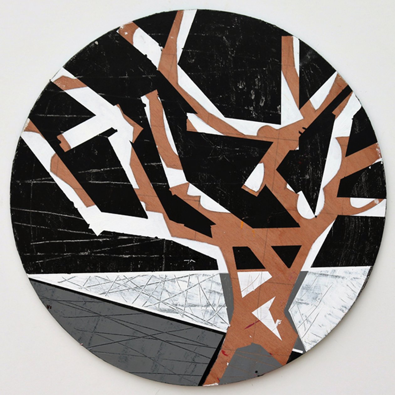 Twixt Heaven & Earth VI-B (akryl på cirkulær plade) af Sara Hayward