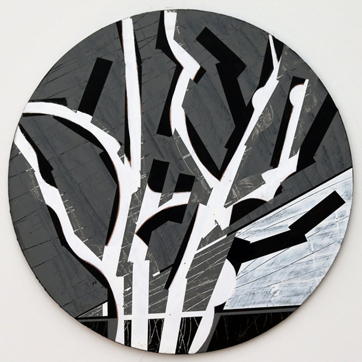 Twixt Heaven & Earth VII-B (akryl på cirkulær plade) af Sara Hayward
