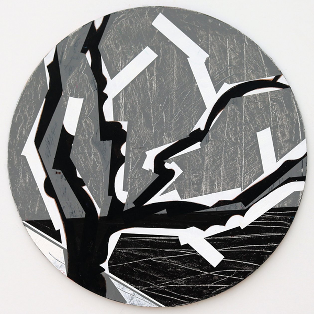 Twixt Heaven & Earth VIII-B (akryl på cirkulær plade) af Sara Hayward