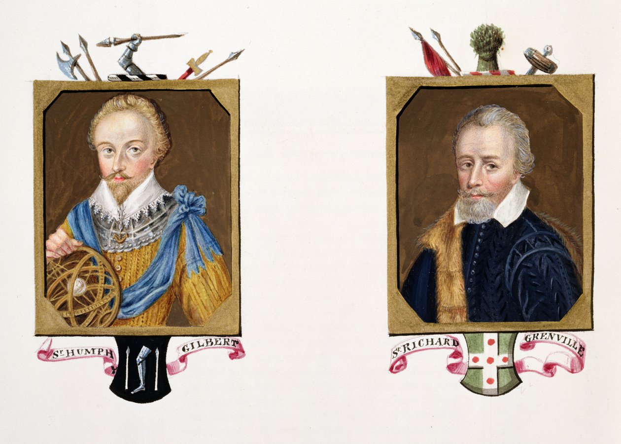 Dobbeltportræt af Sir Humphrey Gilbert (ca. 1539-83) og Sir Richard Grenville (ca. 1541-91) fra 