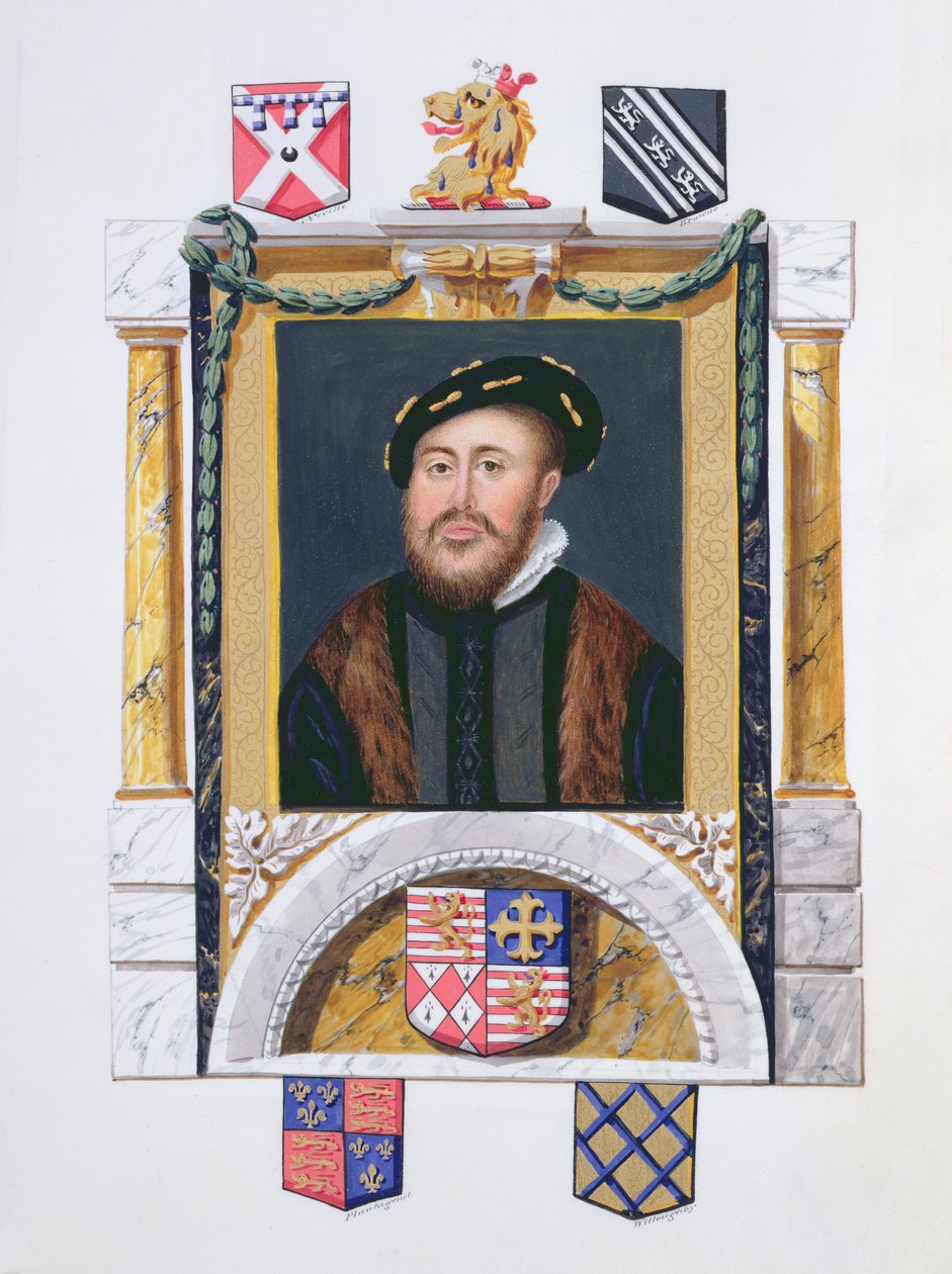 Portræt af Charles Brandon (1488-1545) hertug af Suffolk som ung mand (wc und gouache på papir) af Sarah Countess of Essex