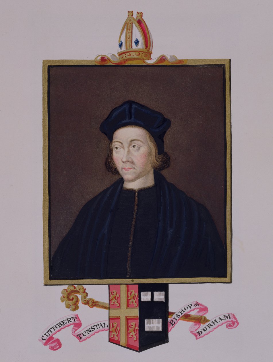 Portræt af Cuthbert Tunstall (1474-1559), biskop af Durham, fra "Memoirs of the Court of the Queen Elizabeth", udgivet i 1825 (wc og gouache på papir) af Sarah Countess of Essex