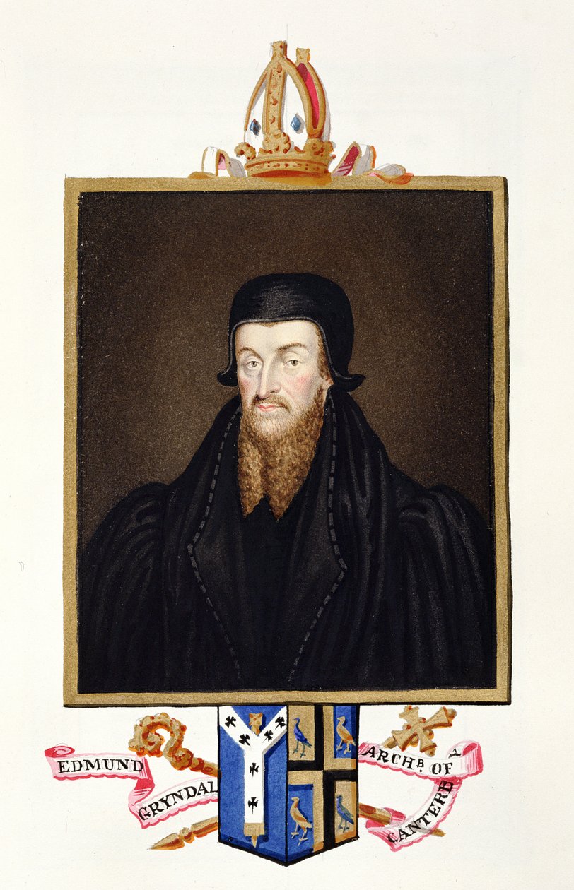 Portræt af Edmund Grindal (ca. 1519-83) ærkebiskop af Canterbury fra 