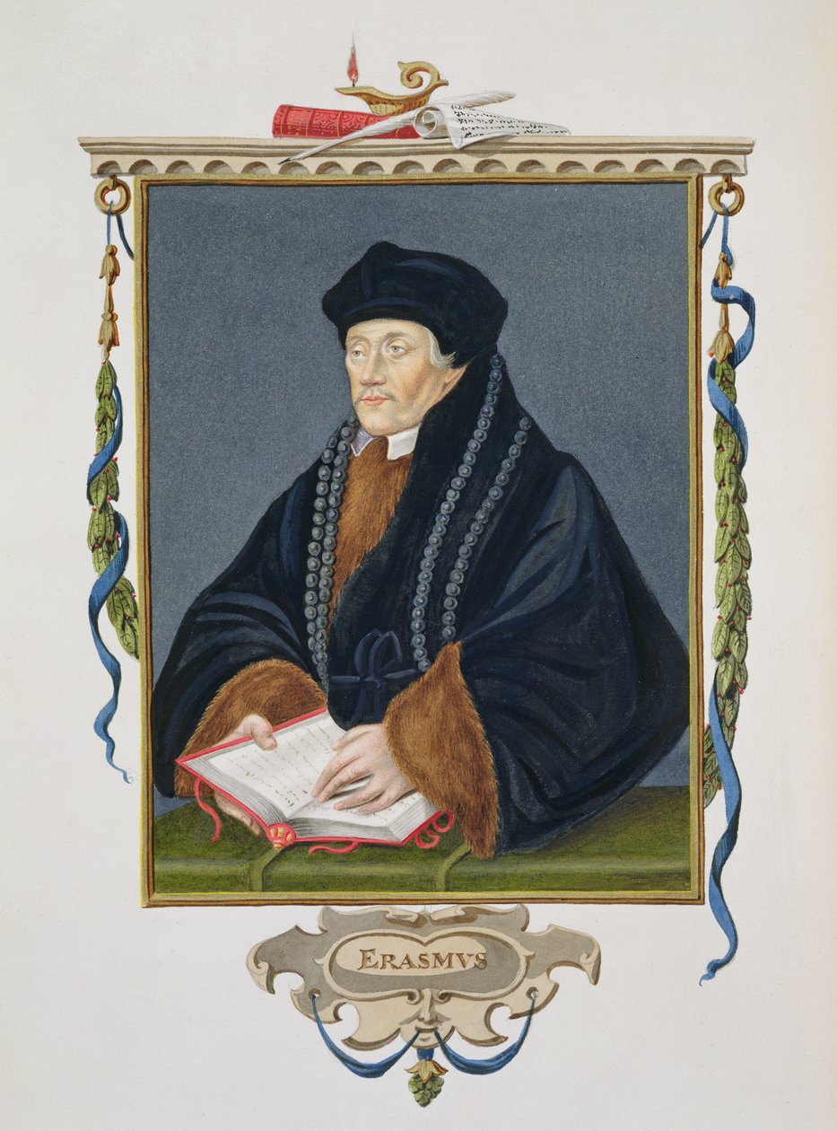 Portræt af Erasmus (ca. 1466-1536) fra 