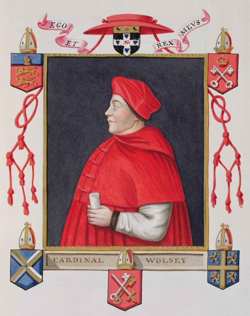Portræt af Thomas Wolsey (ca. 1475-1530) kardinal og statsmand fra 