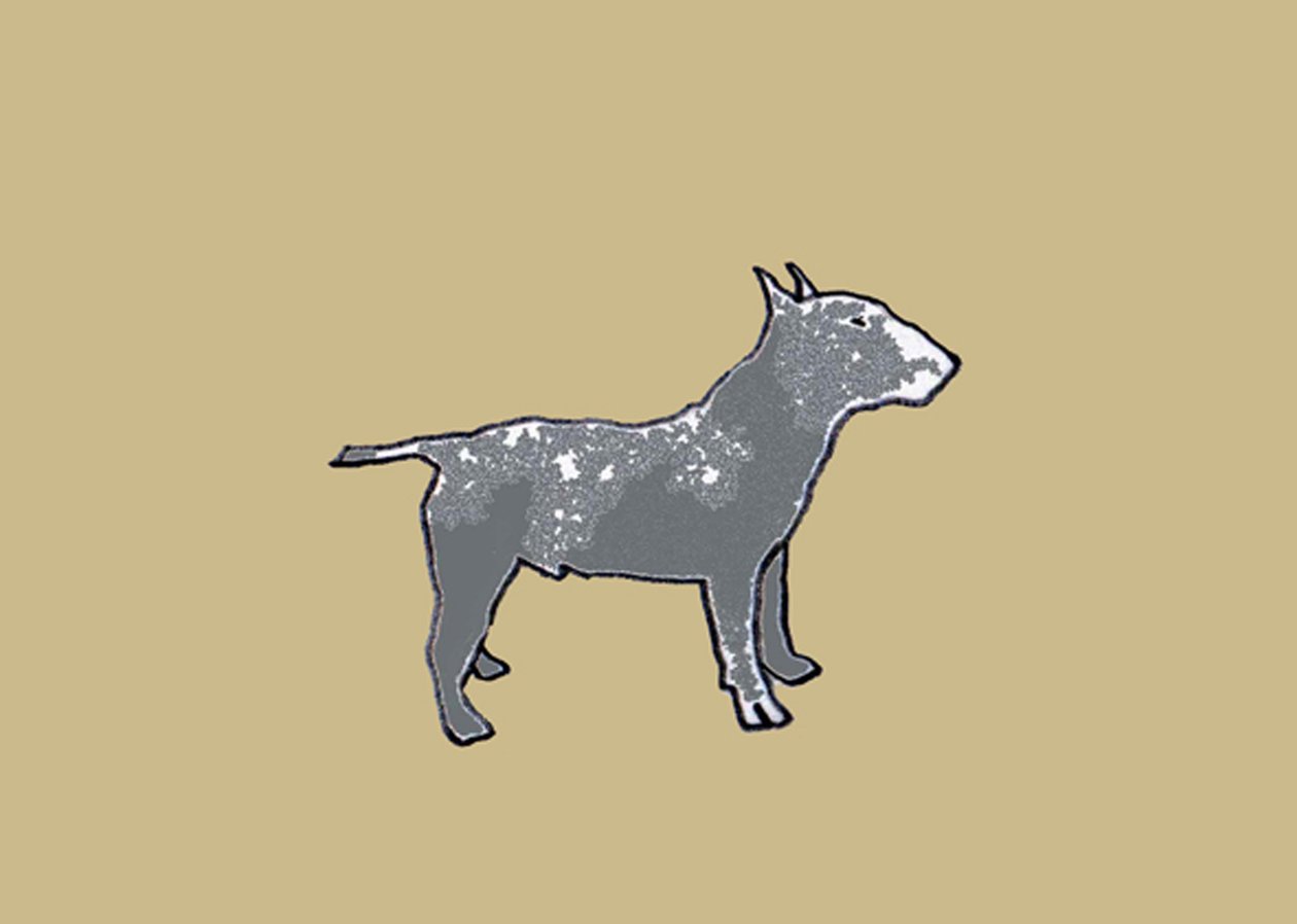 Terrier, 2009 (olie og blæk på papir) af Sarah Thompson Engels