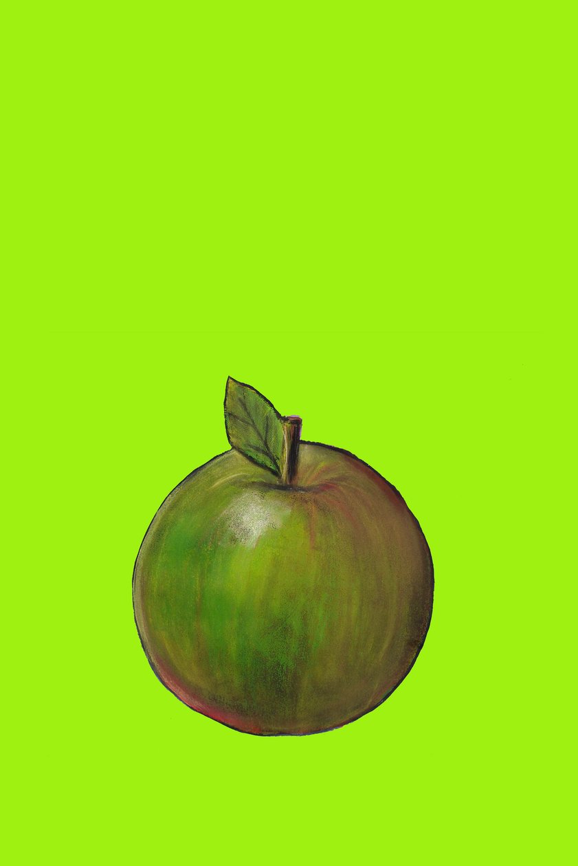 Apple, 2007 (olie og pastel på papir) af Sarah Thompson Engels