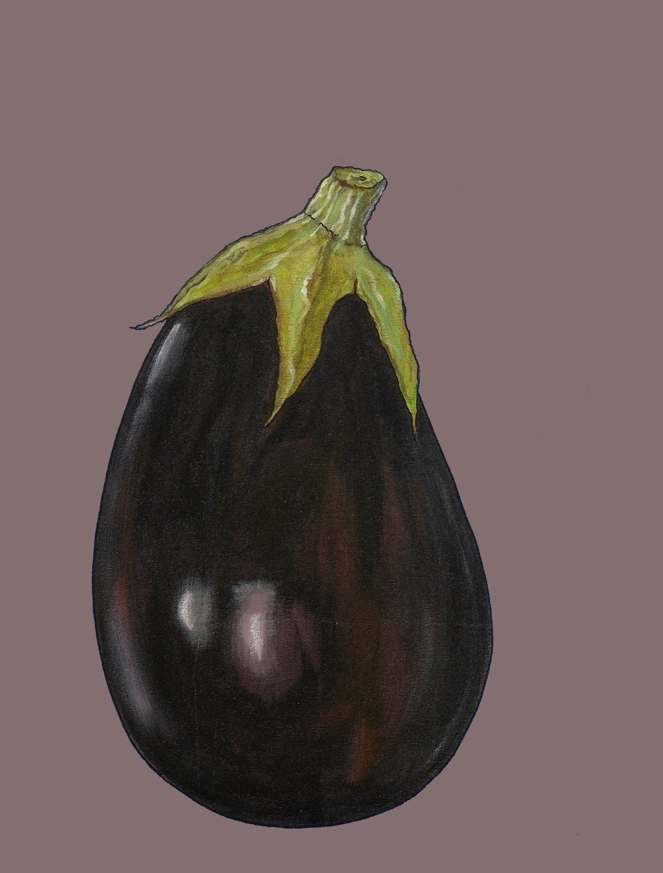 Aubergine, 2006 (olie og pastel på papir) af Sarah Thompson Engels