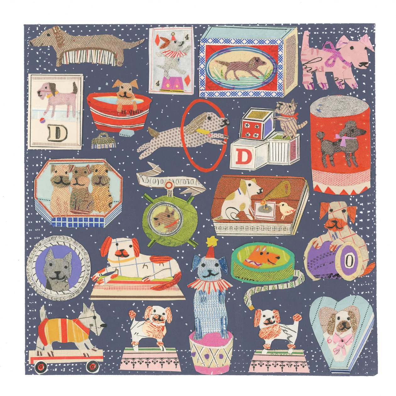 D er for hund, 2022 (udklipscollage) af Sarah Battle