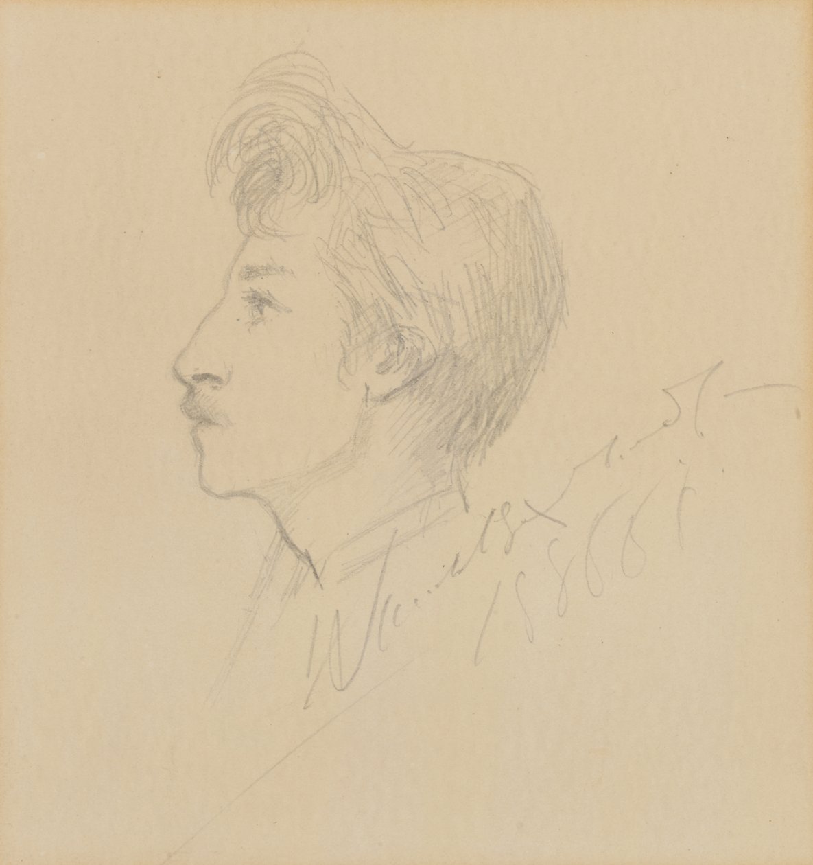 Portræt af W. Graham Robertson, udateret (grafit på papir) af Sarah Bernhardt
