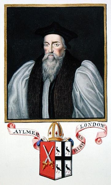 Portræt af John Aylmer (1521-94) biskop af London fra 