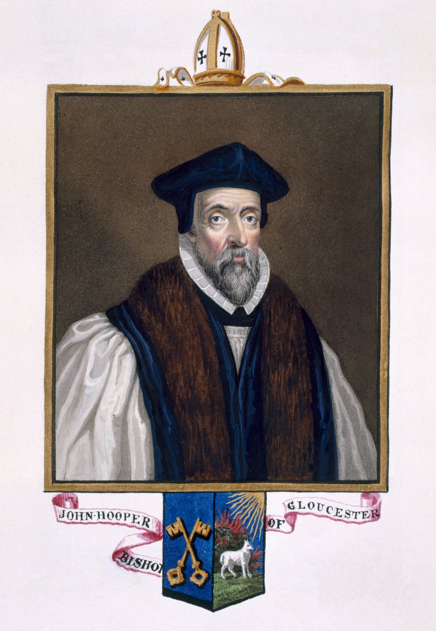 Portræt af John Hooper (d.1555) biskop af Gloucester fra 