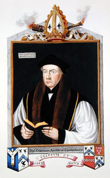 Portræt af Thomas Cranmer (1489-1556) ærkebiskop af Canterbury fra 