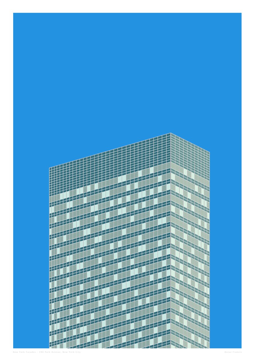 390 Park Avenue, NYC, 2014 (grafisk giclee-print) af Sarah Evans
