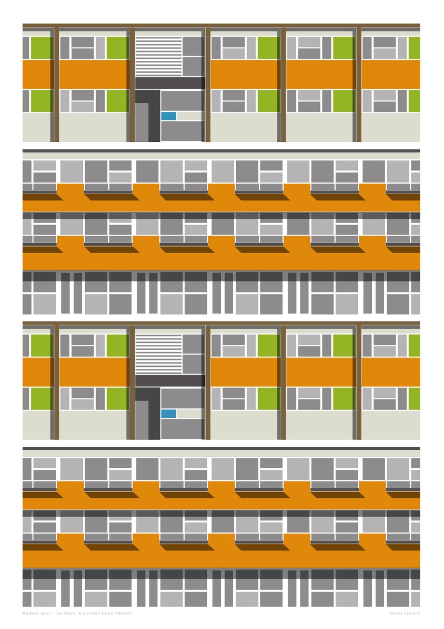 Parleys Estate, 2016 (grafisk giclee-print) af Sarah Evans