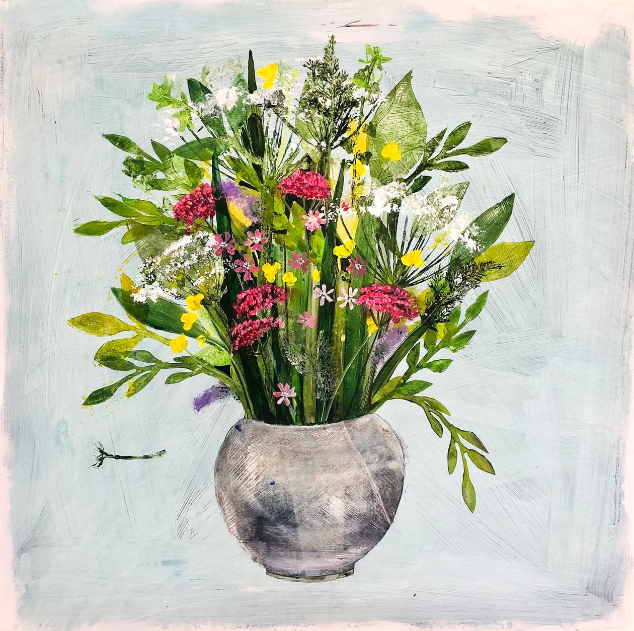 Rund vase 2, 2021 (akryl på bord) 221 af Sarah Thompson Engels