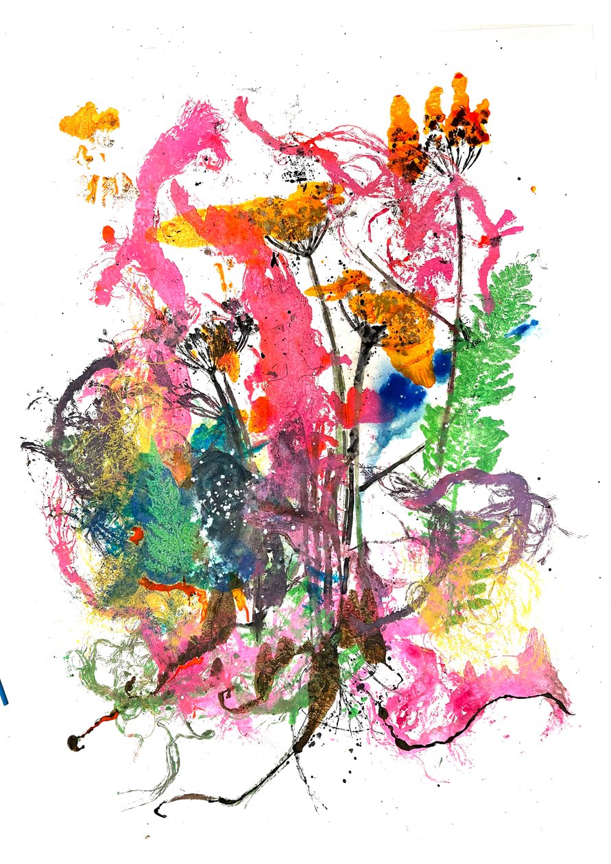 Tangle, 2023 (blækmonoprint) af Sarah Thompson Engels